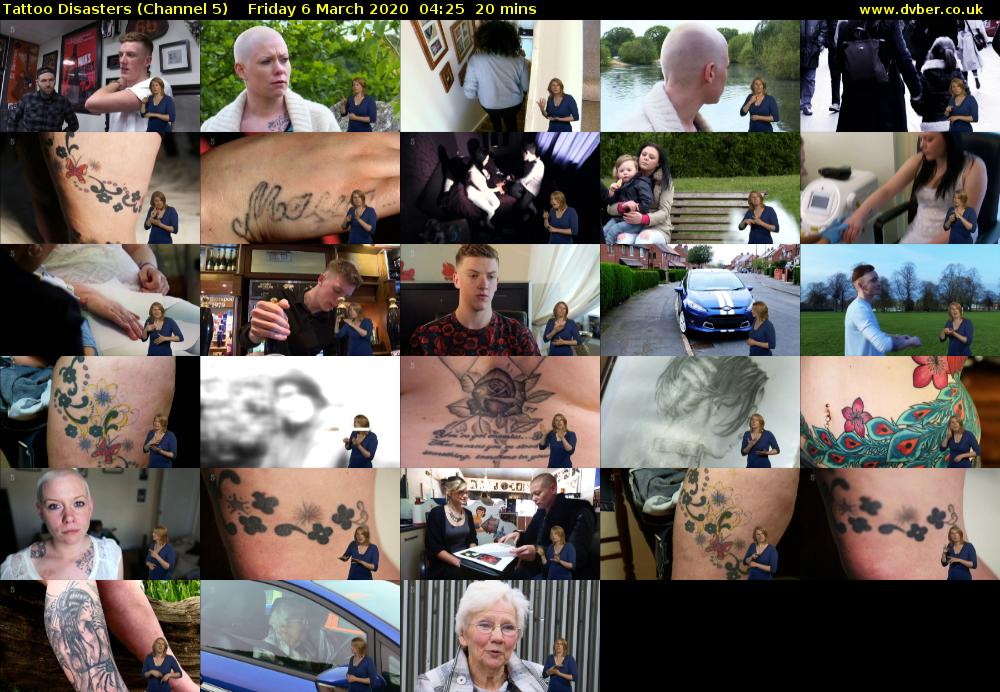 Tattoo Disasters (Channel 5) Friday 6 March 2020 04:25 - 04:45