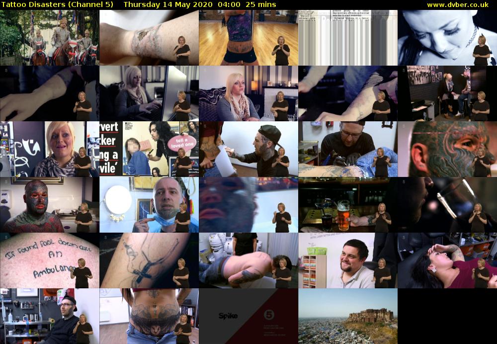 Tattoo Disasters (Channel 5) Thursday 14 May 2020 04:00 - 04:25