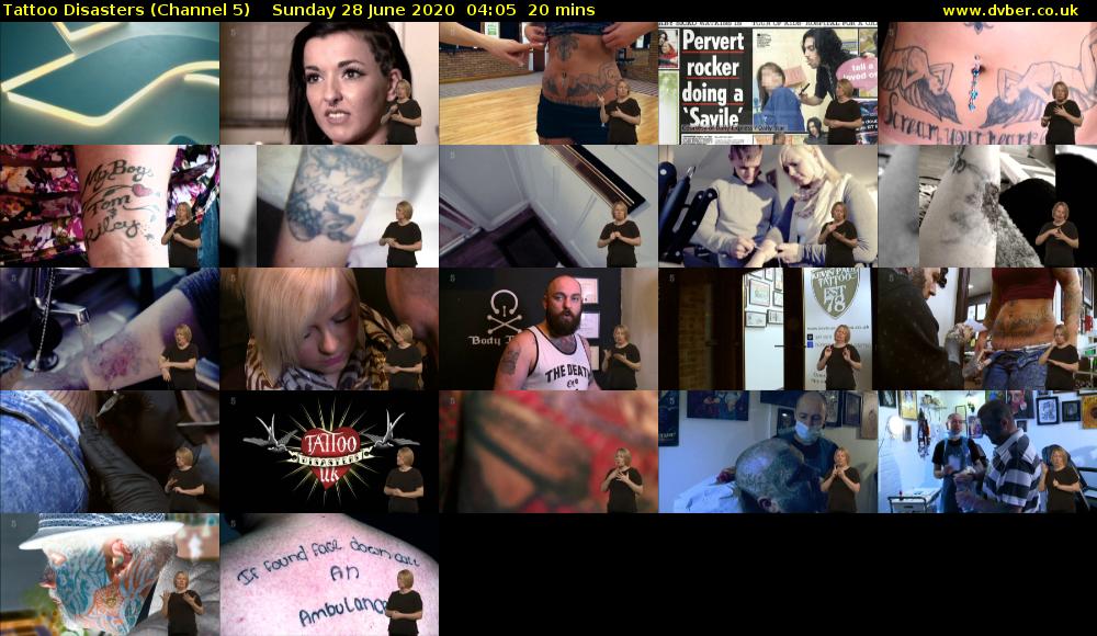Tattoo Disasters (Channel 5) Sunday 28 June 2020 04:05 - 04:25