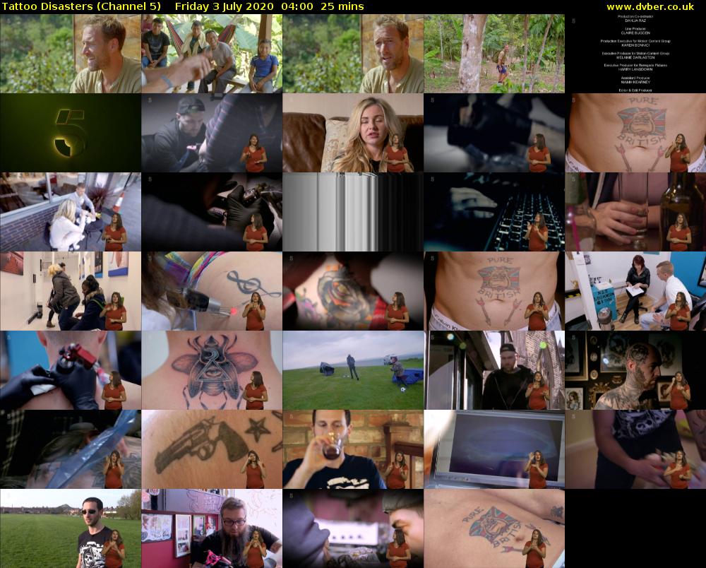 Tattoo Disasters (Channel 5) Friday 3 July 2020 04:00 - 04:25