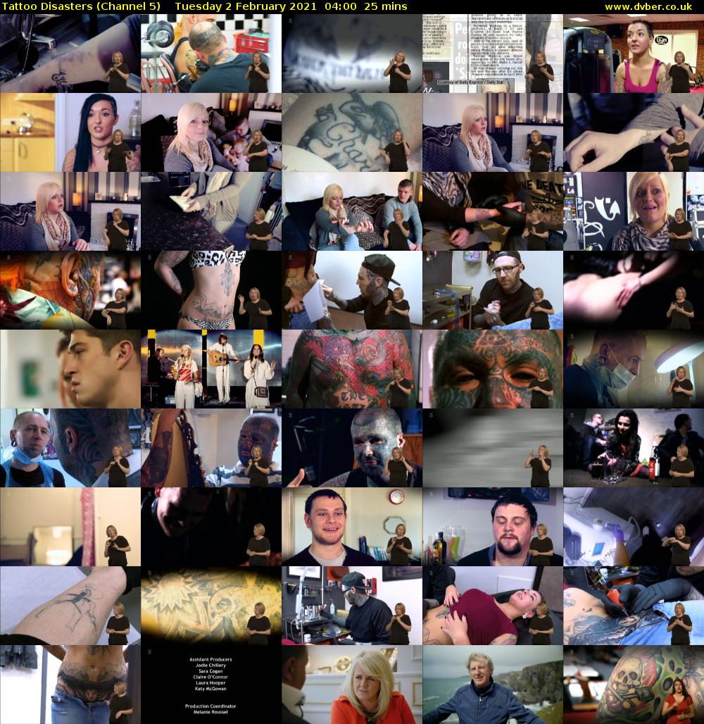 Tattoo Disasters (Channel 5) Tuesday 2 February 2021 04:00 - 04:25