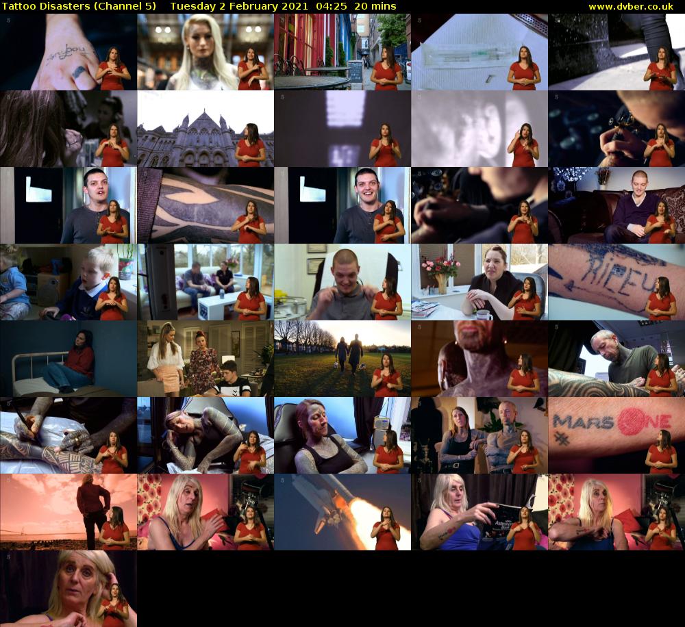 Tattoo Disasters (Channel 5) Tuesday 2 February 2021 04:25 - 04:45