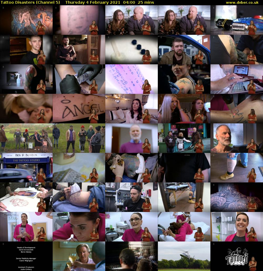 Tattoo Disasters (Channel 5) Thursday 4 February 2021 04:00 - 04:25