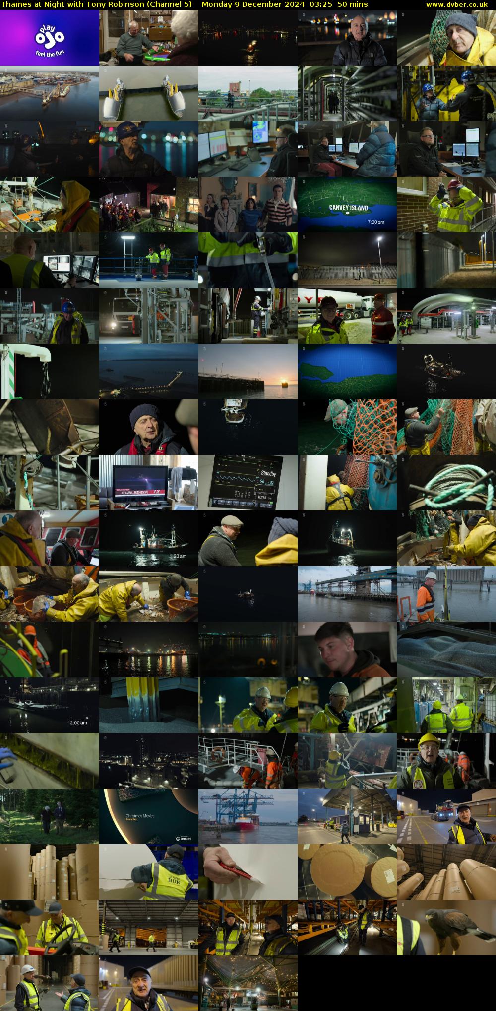 Thames at Night with Tony Robinson (Channel 5) Monday 9 December 2024 03:25 - 04:15