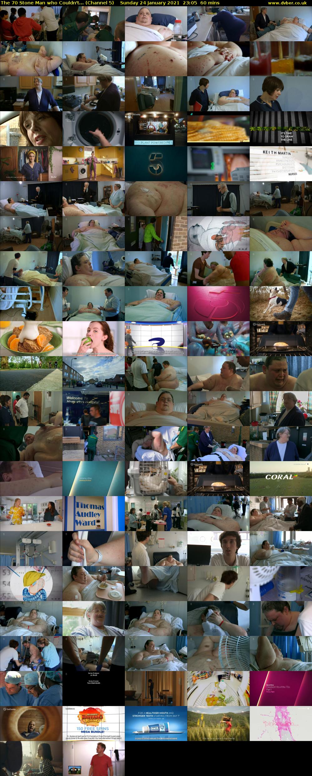 The 70 Stone Man who Couldn't... (Channel 5) Sunday 24 January 2021 23:05 - 00:05