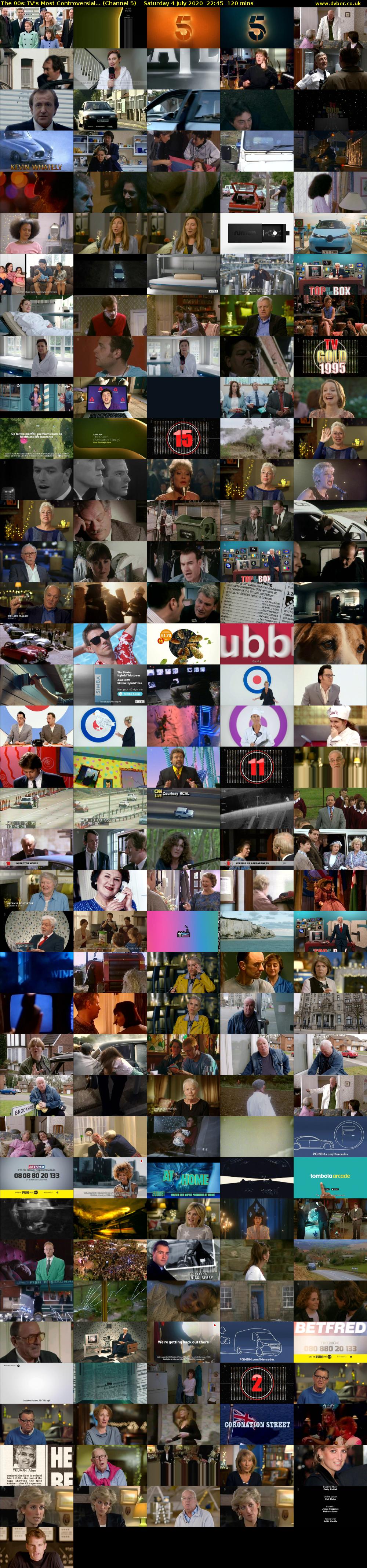 The 90s:TV's Most Controversial... (Channel 5) Saturday 4 July 2020 22:45 - 00:45