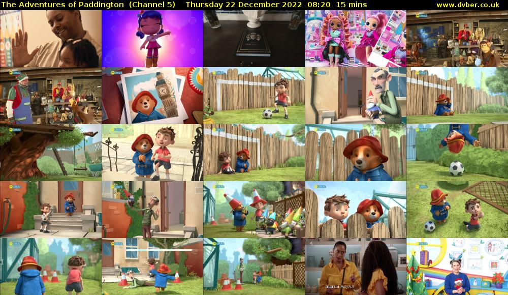 The Adventures of Paddington  (Channel 5) Thursday 22 December 2022 08:20 - 08:35