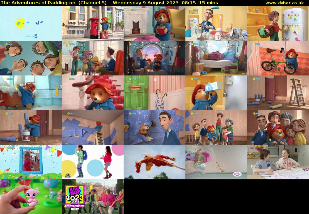 The Adventures of Paddington  (Channel 5) Wednesday 9 August 2023 08:15 - 08:30