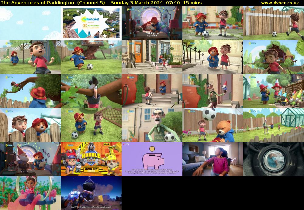 The Adventures of Paddington  (Channel 5) Sunday 3 March 2024 07:40 - 07:55