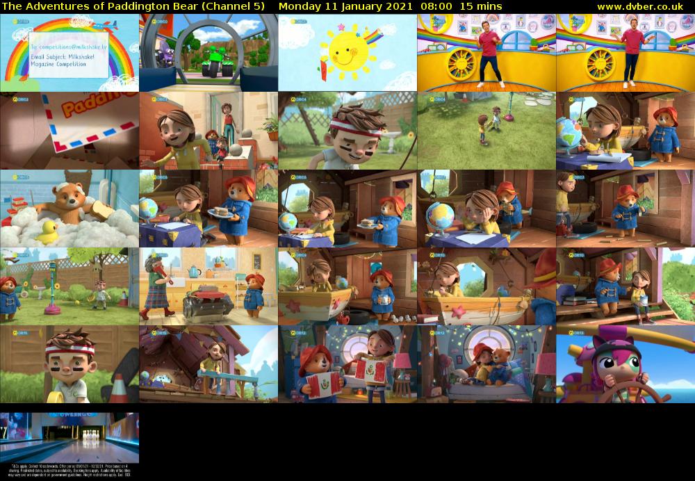 The Adventures of Paddington Bear (Channel 5) Monday 11 January 2021 08:00 - 08:15