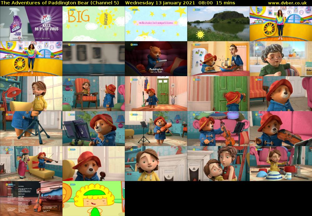 The Adventures of Paddington Bear (Channel 5) Wednesday 13 January 2021 08:00 - 08:15
