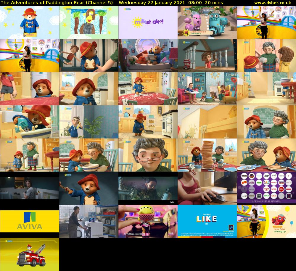 The Adventures of Paddington Bear (Channel 5) Wednesday 27 January 2021 08:00 - 08:20