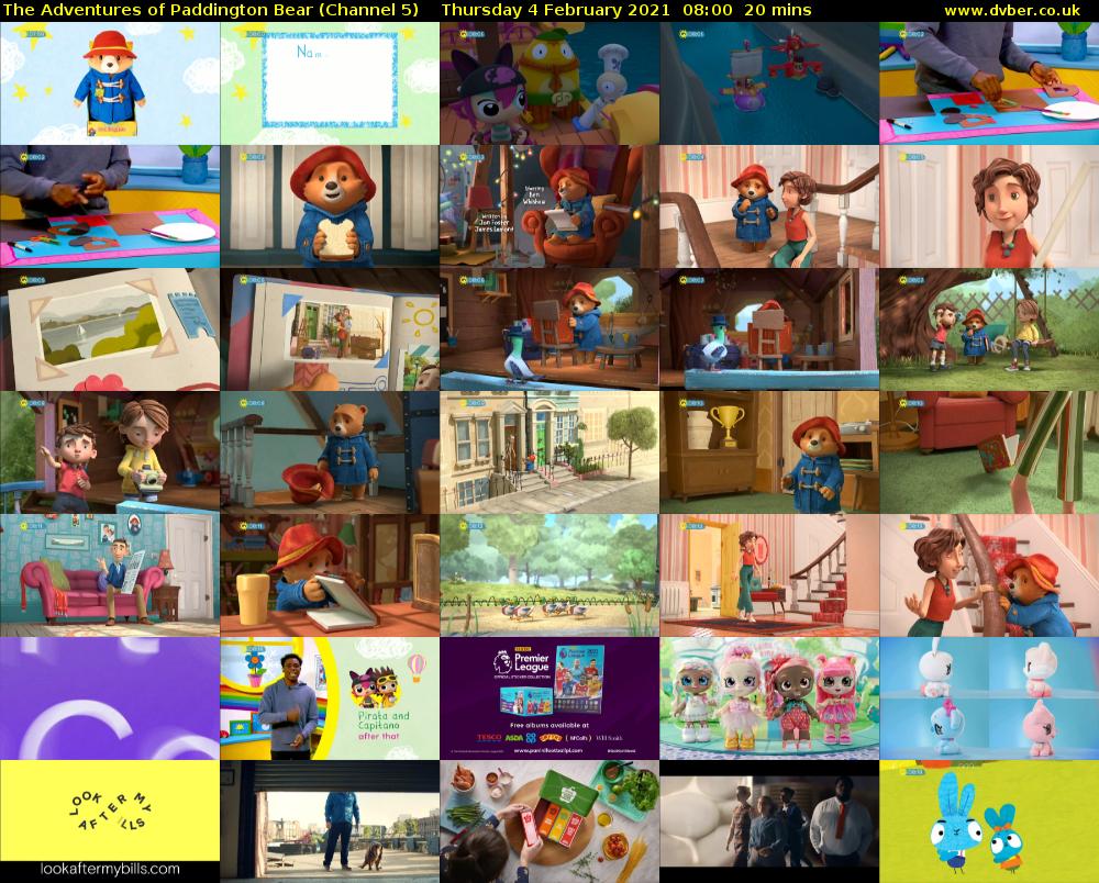 The Adventures of Paddington Bear (Channel 5) Thursday 4 February 2021 08:00 - 08:20