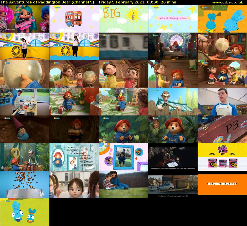 The Adventures of Paddington Bear (Channel 5) Friday 5 February 2021 08:00 - 08:20