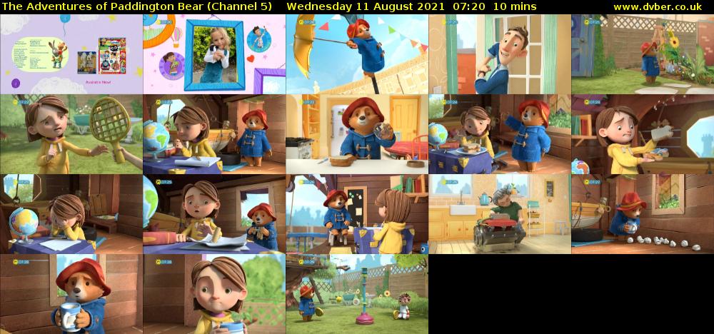 The Adventures of Paddington Bear (Channel 5) Wednesday 11 August 2021 07:20 - 07:30