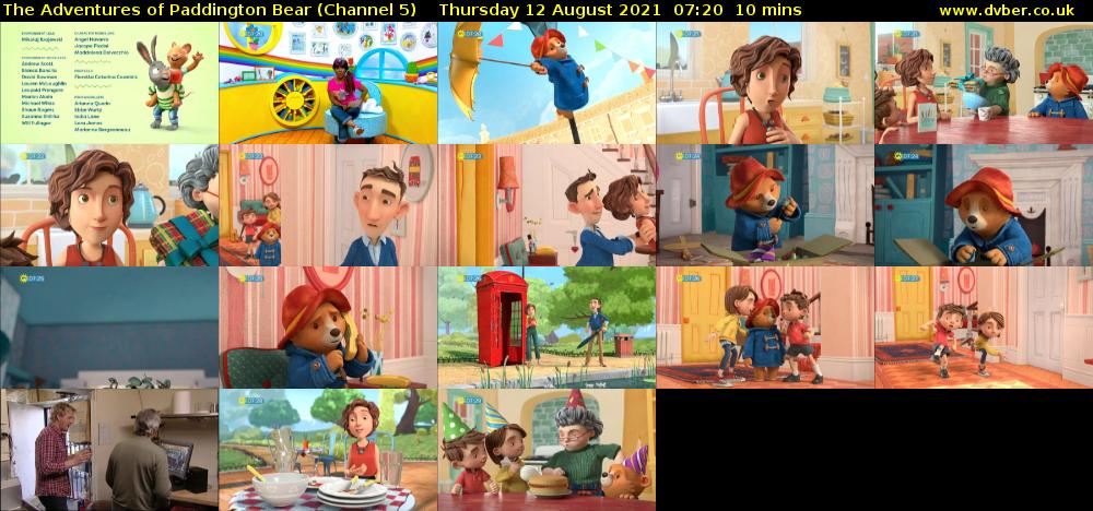 The Adventures of Paddington Bear (Channel 5) Thursday 12 August 2021 07:20 - 07:30