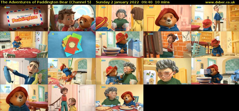 The Adventures of Paddington Bear (Channel 5) Sunday 2 January 2022 09:40 - 09:50