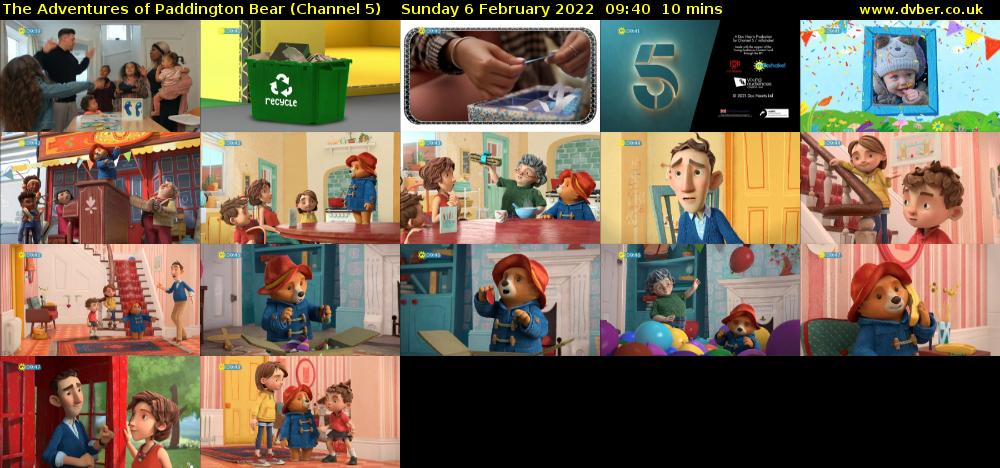 The Adventures of Paddington Bear (Channel 5) Sunday 6 February 2022 09:40 - 09:50