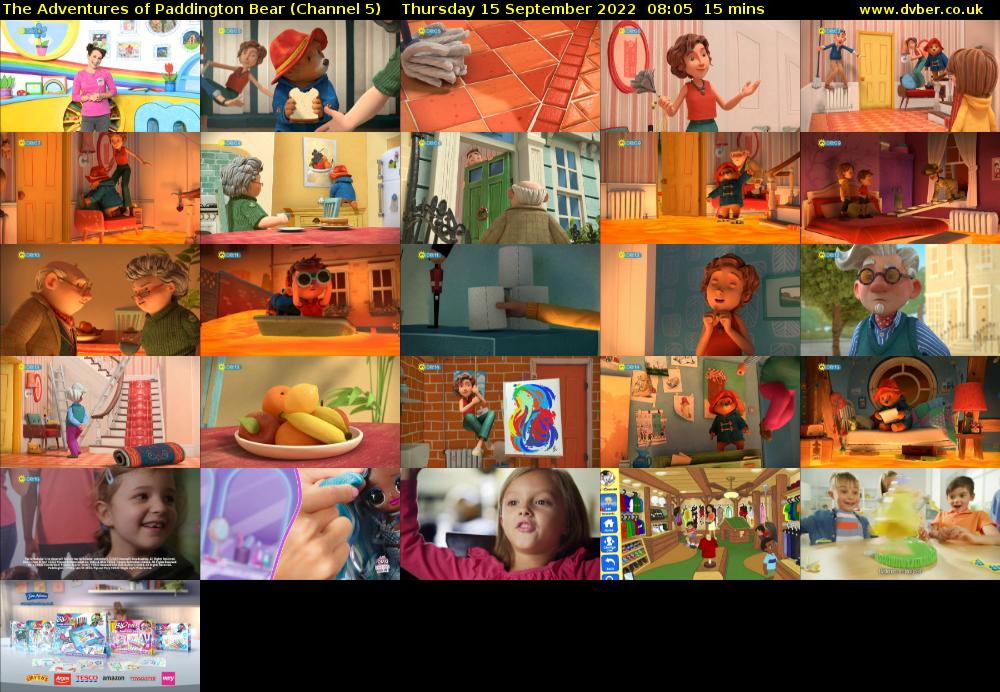 The Adventures of Paddington Bear (Channel 5) Thursday 15 September 2022 08:05 - 08:20
