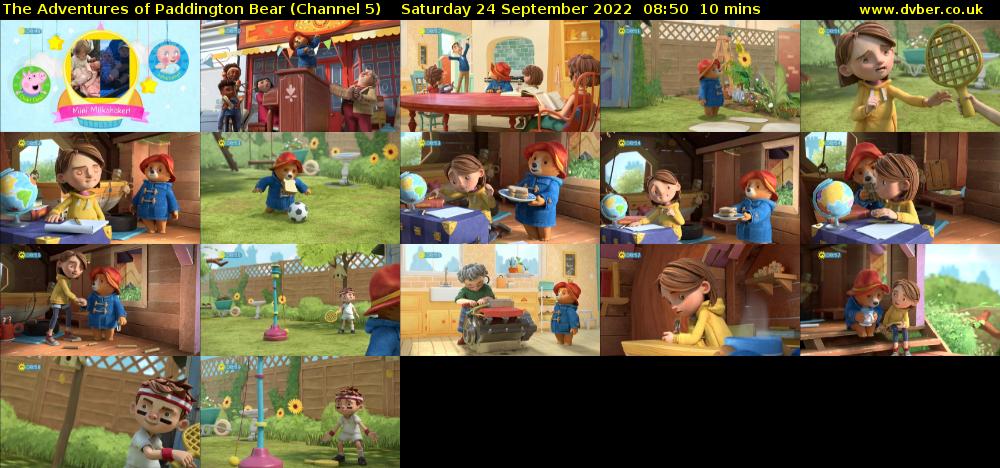 The Adventures of Paddington Bear (Channel 5) Saturday 24 September 2022 08:50 - 09:00