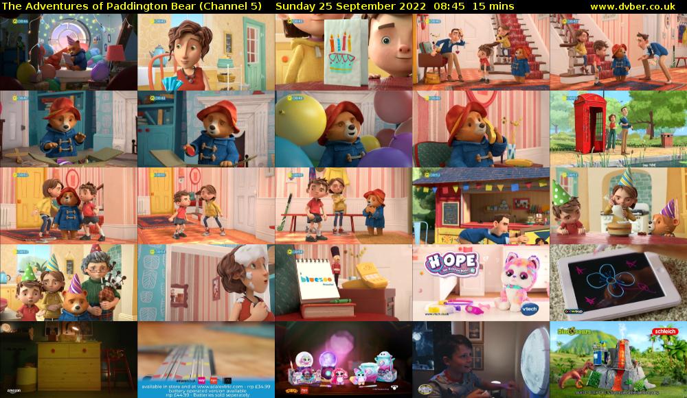 The Adventures of Paddington Bear (Channel 5) Sunday 25 September 2022 08:45 - 09:00