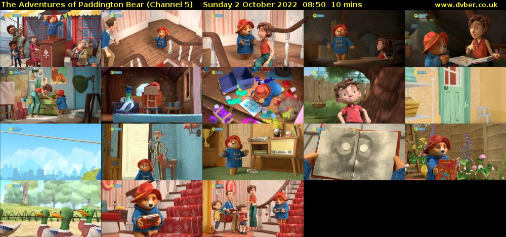 The Adventures of Paddington Bear (Channel 5) Sunday 2 October 2022 08:50 - 09:00