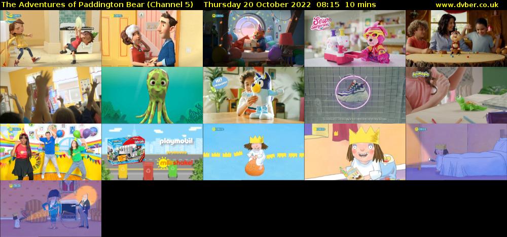 The Adventures of Paddington Bear (Channel 5) Thursday 20 October 2022 08:15 - 08:25