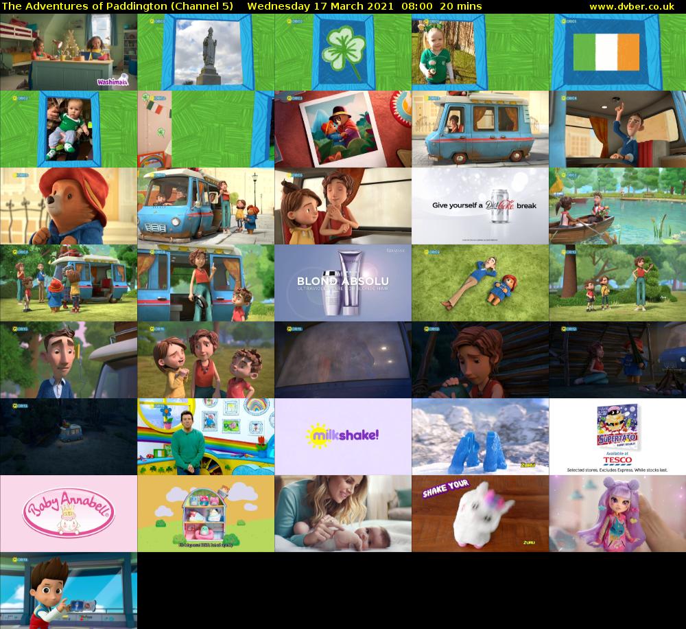 The Adventures of Paddington (Channel 5) Wednesday 17 March 2021 08:00 - 08:20