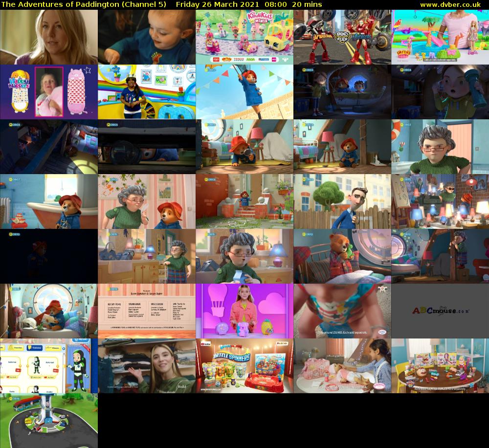 The Adventures of Paddington (Channel 5) Friday 26 March 2021 08:00 - 08:20