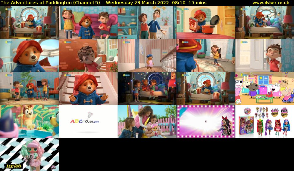 The Adventures of Paddington (Channel 5) Wednesday 23 March 2022 08:10 - 08:25