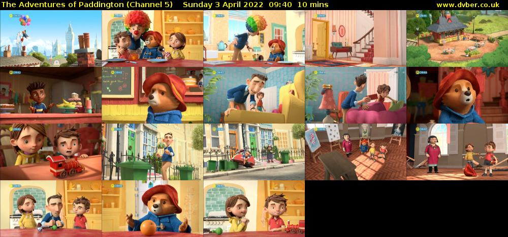 The Adventures of Paddington (Channel 5) Sunday 3 April 2022 09:40 - 09:50