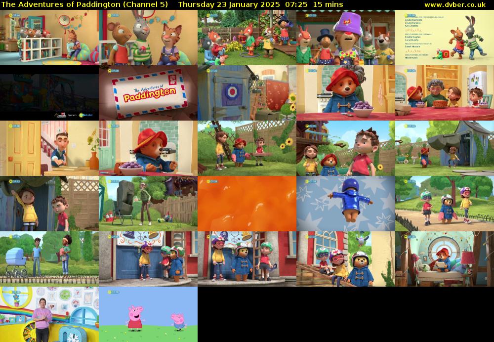 The Adventures of Paddington (Channel 5) Thursday 23 January 2025 07:25 - 07:40