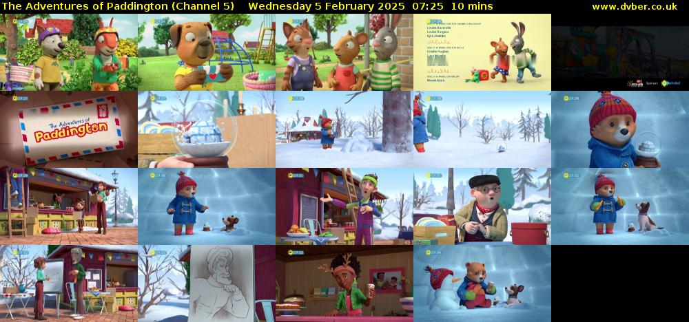 The Adventures of Paddington (Channel 5) Wednesday 5 February 2025 07:25 - 07:35