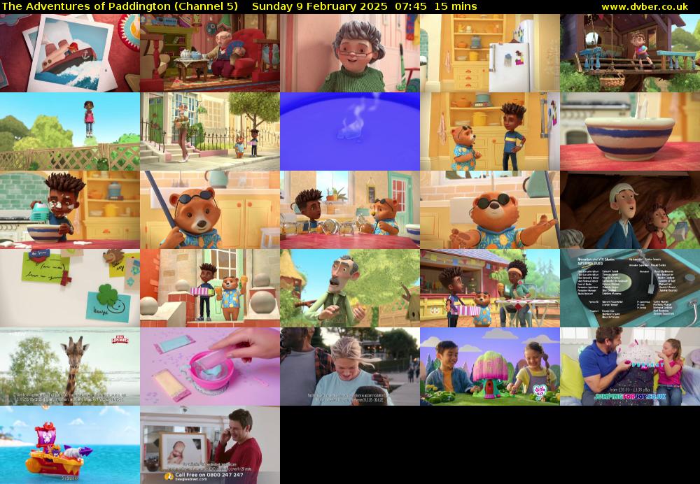 The Adventures of Paddington (Channel 5) Sunday 9 February 2025 07:45 - 08:00