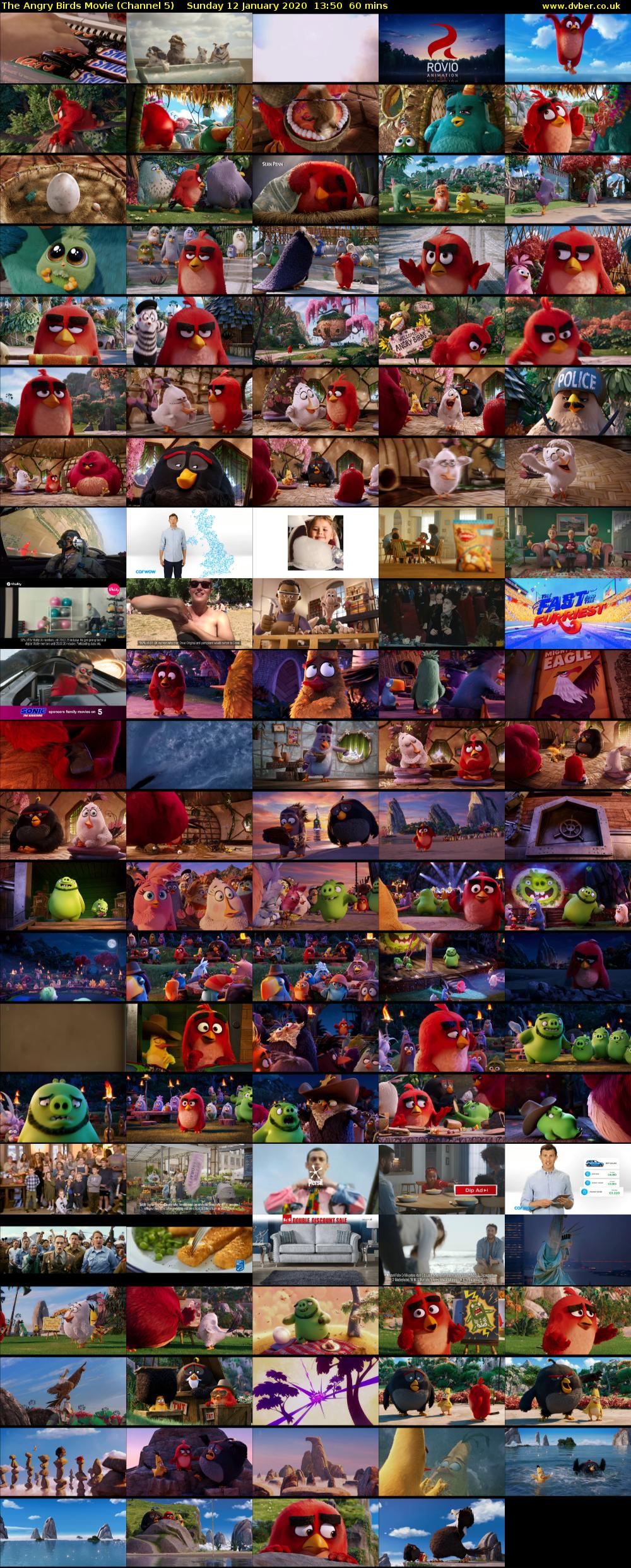 The Angry Birds Movie (Channel 5) Sunday 12 January 2020 13:50 - 14:50
