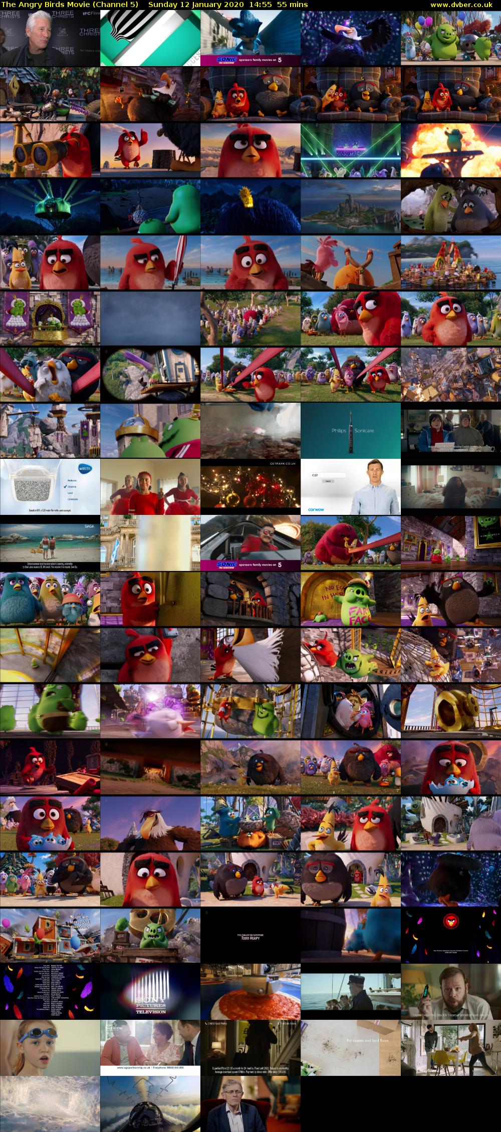The Angry Birds Movie (Channel 5) Sunday 12 January 2020 14:55 - 15:50
