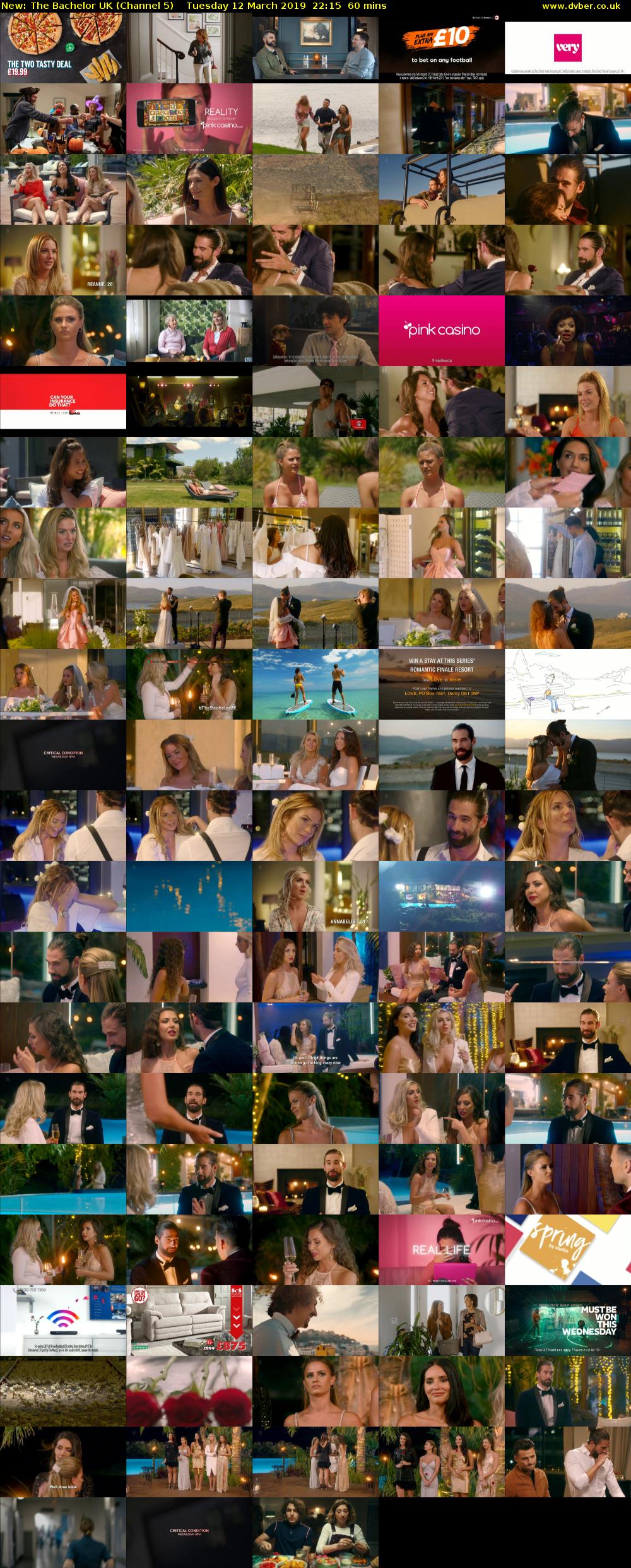 The Bachelor UK (Channel 5) Tuesday 12 March 2019 22:15 - 23:15