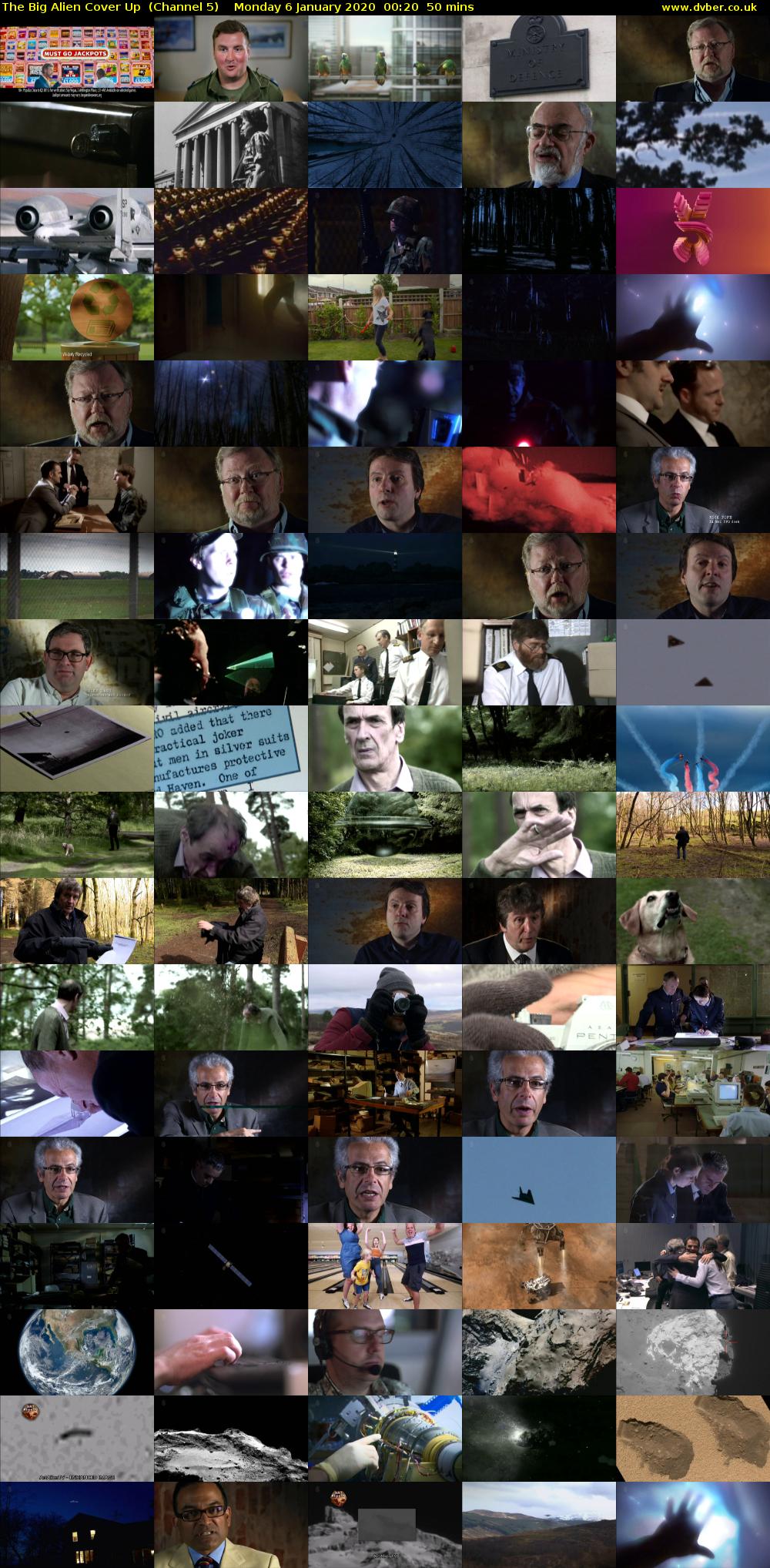 The Big Alien Cover Up  (Channel 5) Monday 6 January 2020 00:20 - 01:10