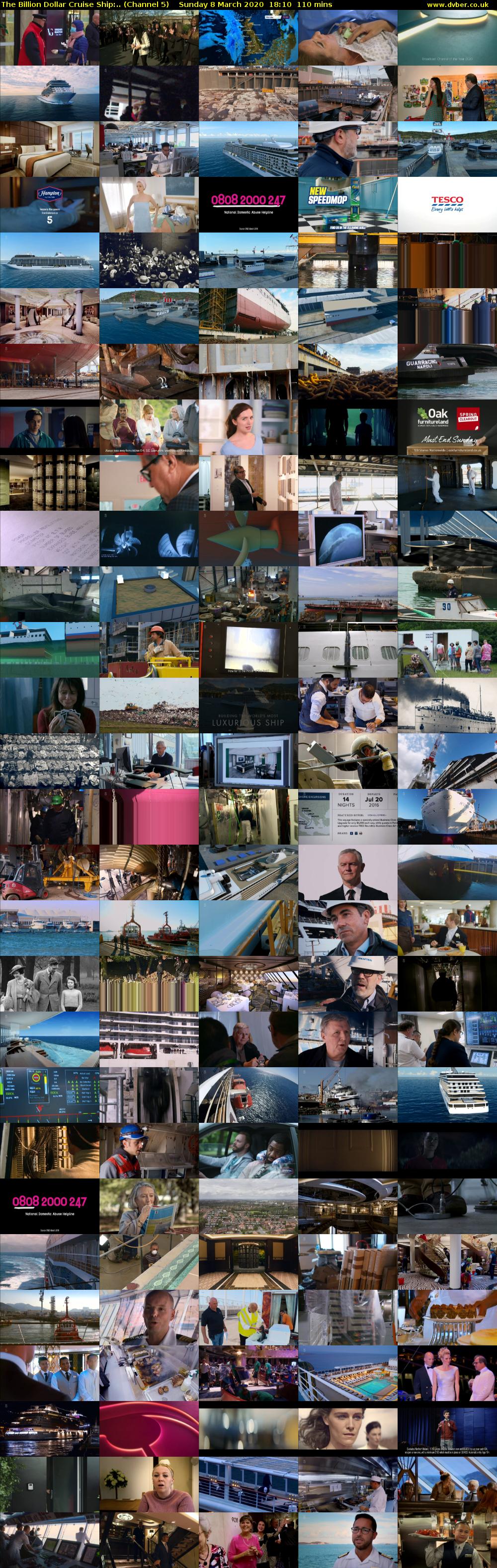 The Billion Dollar Cruise Ship:.. (Channel 5) Sunday 8 March 2020 18:10 - 20:00