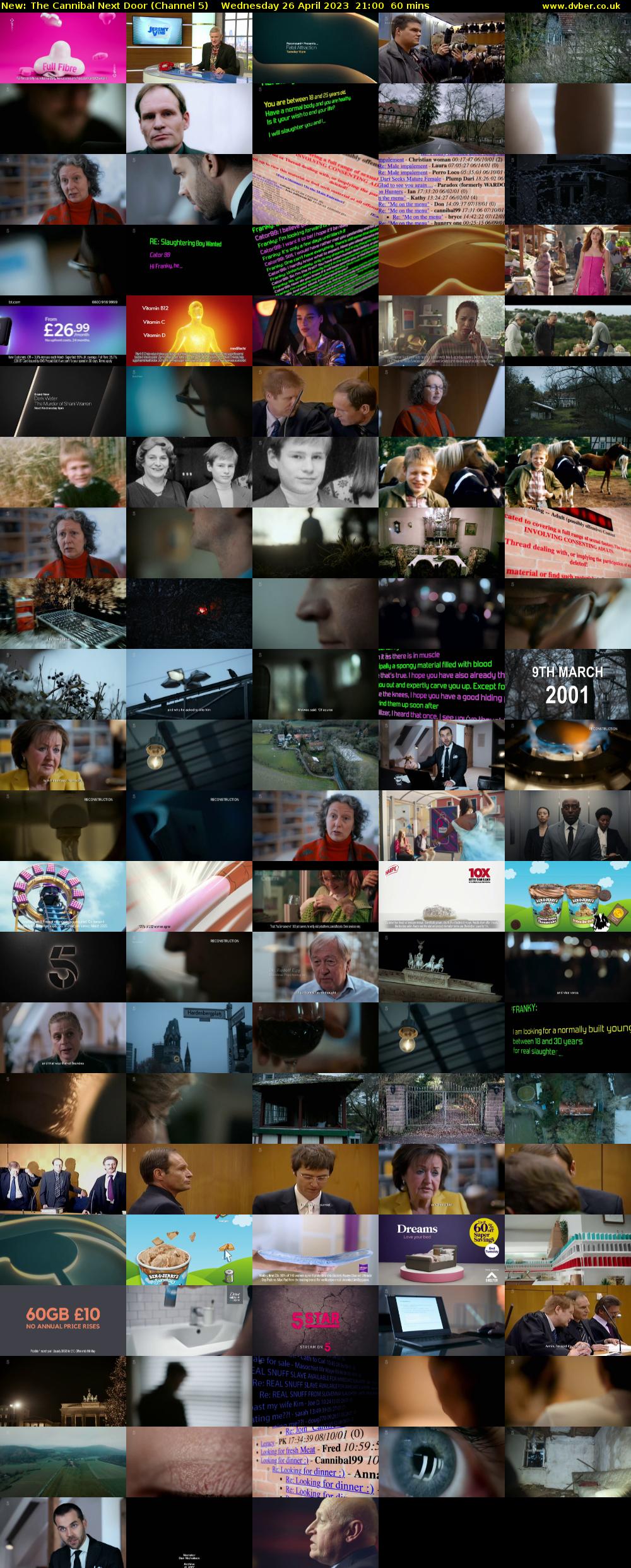 The Cannibal Next Door (Channel 5) Wednesday 26 April 2023 21:00 - 22:00