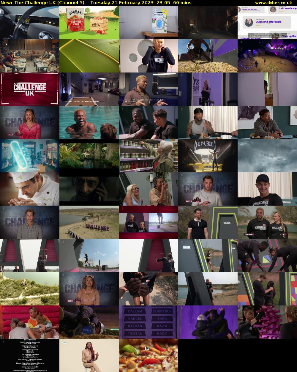 The Challenge UK (Channel 5) Tuesday 21 February 2023 23:05 - 00:05