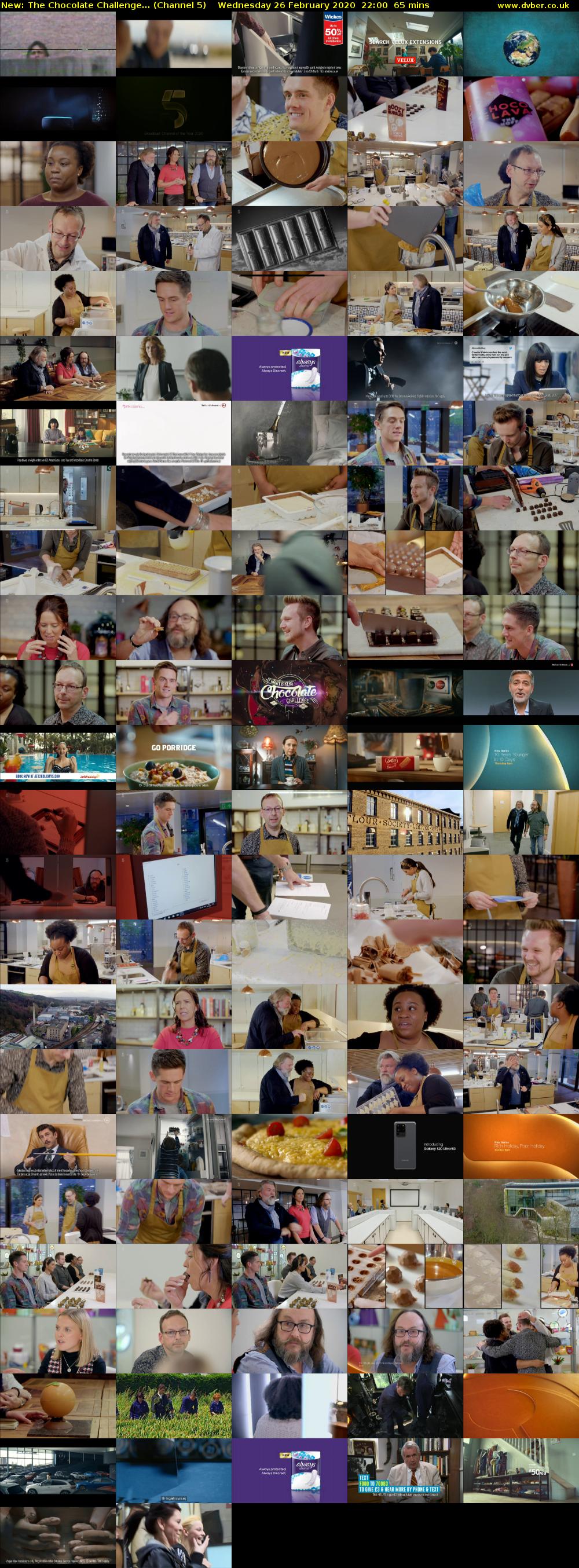 The Chocolate Challenge... (Channel 5) Wednesday 26 February 2020 22:00 - 23:05