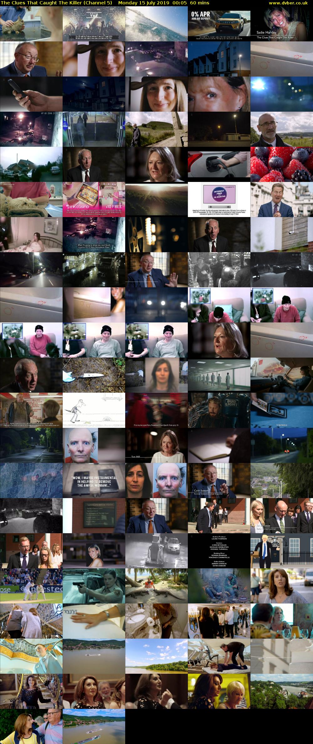 The Clues That Caught The Killer (Channel 5) Monday 15 July 2019 00:05 - 01:05