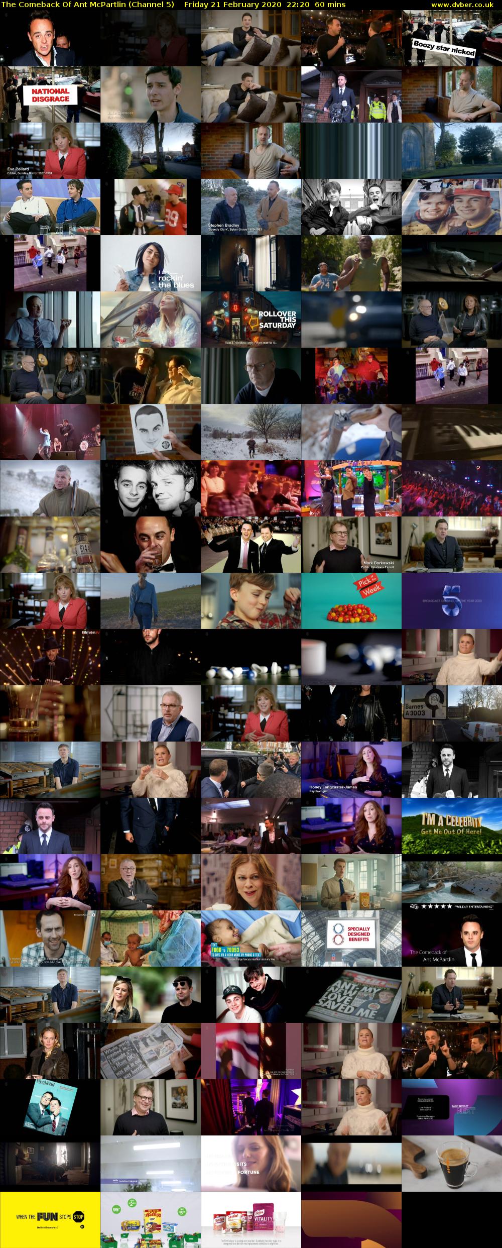 The Comeback Of Ant McPartlin (Channel 5) Friday 21 February 2020 22:20 - 23:20