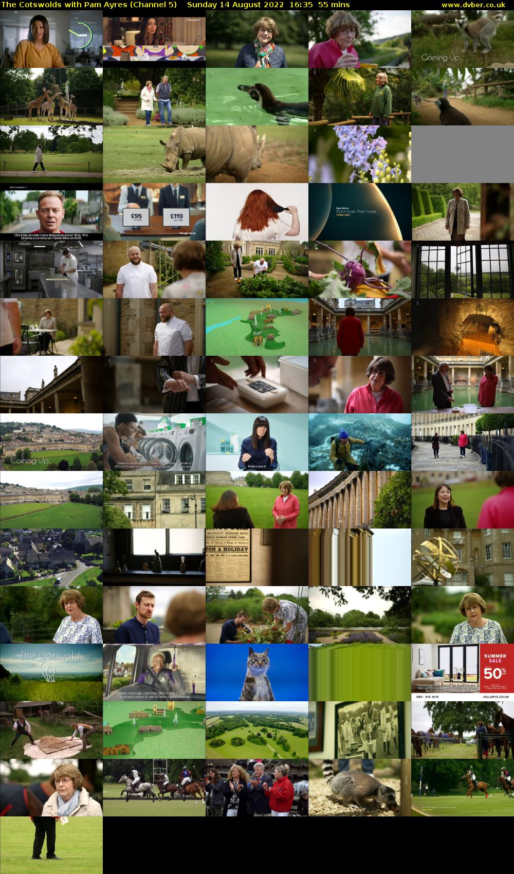 The Cotswolds with Pam Ayres (Channel 5) Sunday 14 August 2022 16:35 - 17:30