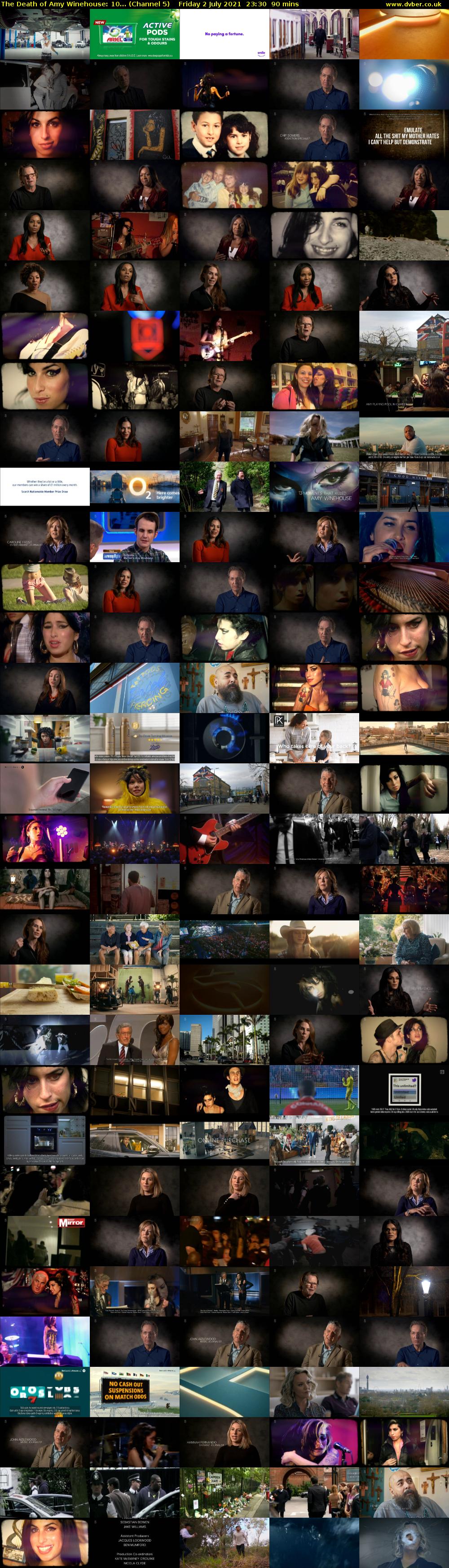 The Death of Amy Winehouse: 10... (Channel 5) Friday 2 July 2021 23:30 - 01:00