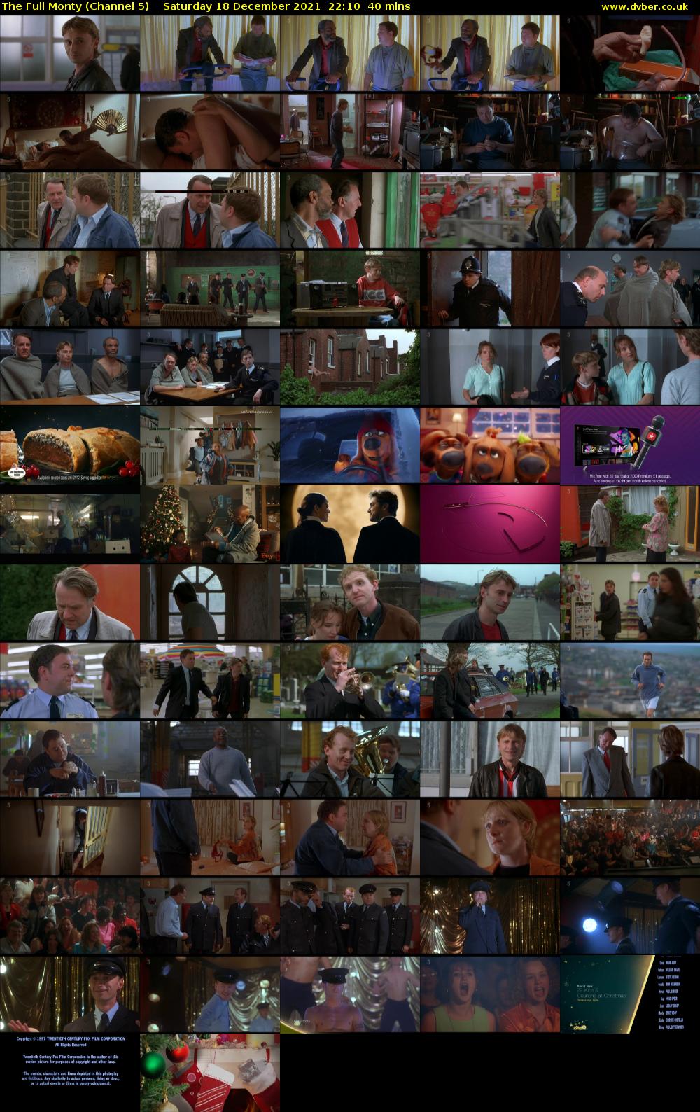 The Full Monty (Channel 5) Saturday 18 December 2021 22:10 - 22:50