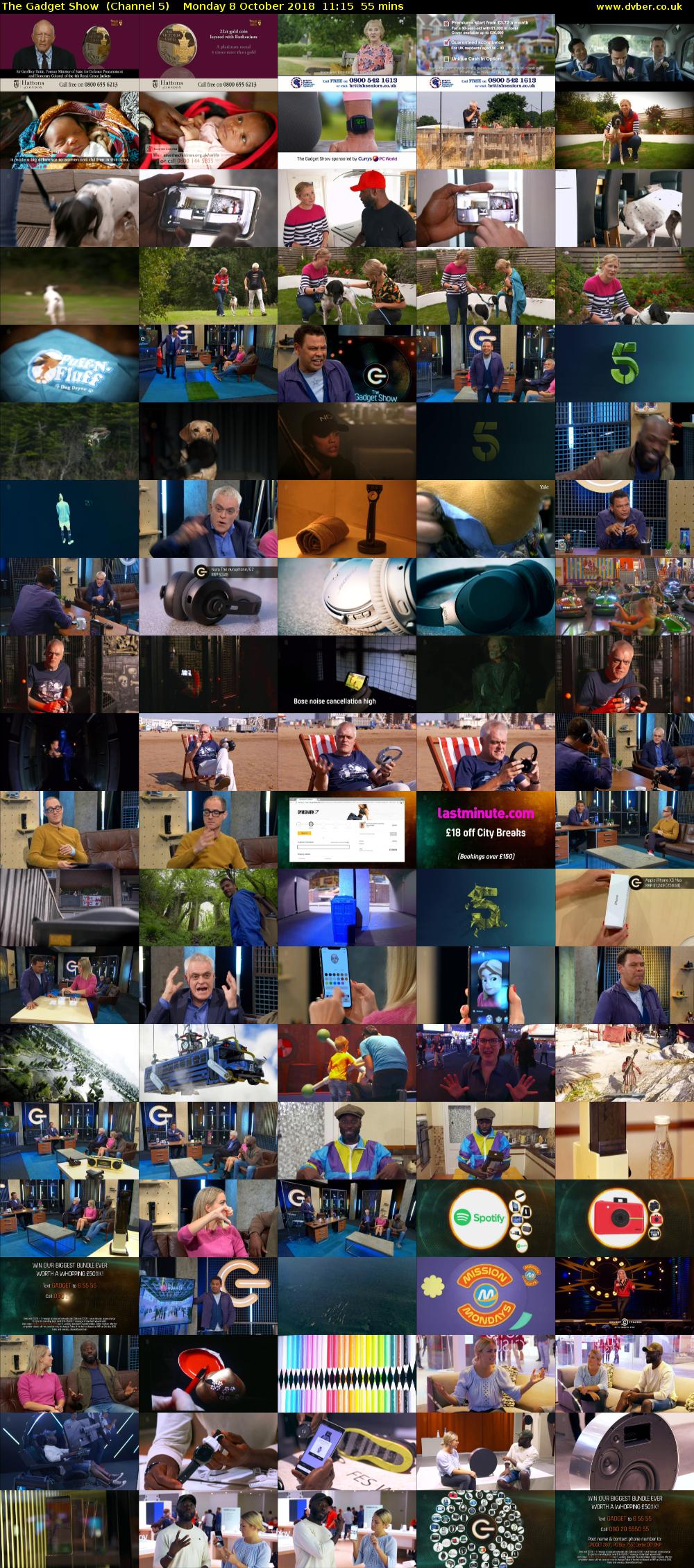 The Gadget Show  (Channel 5) Monday 8 October 2018 11:15 - 12:10