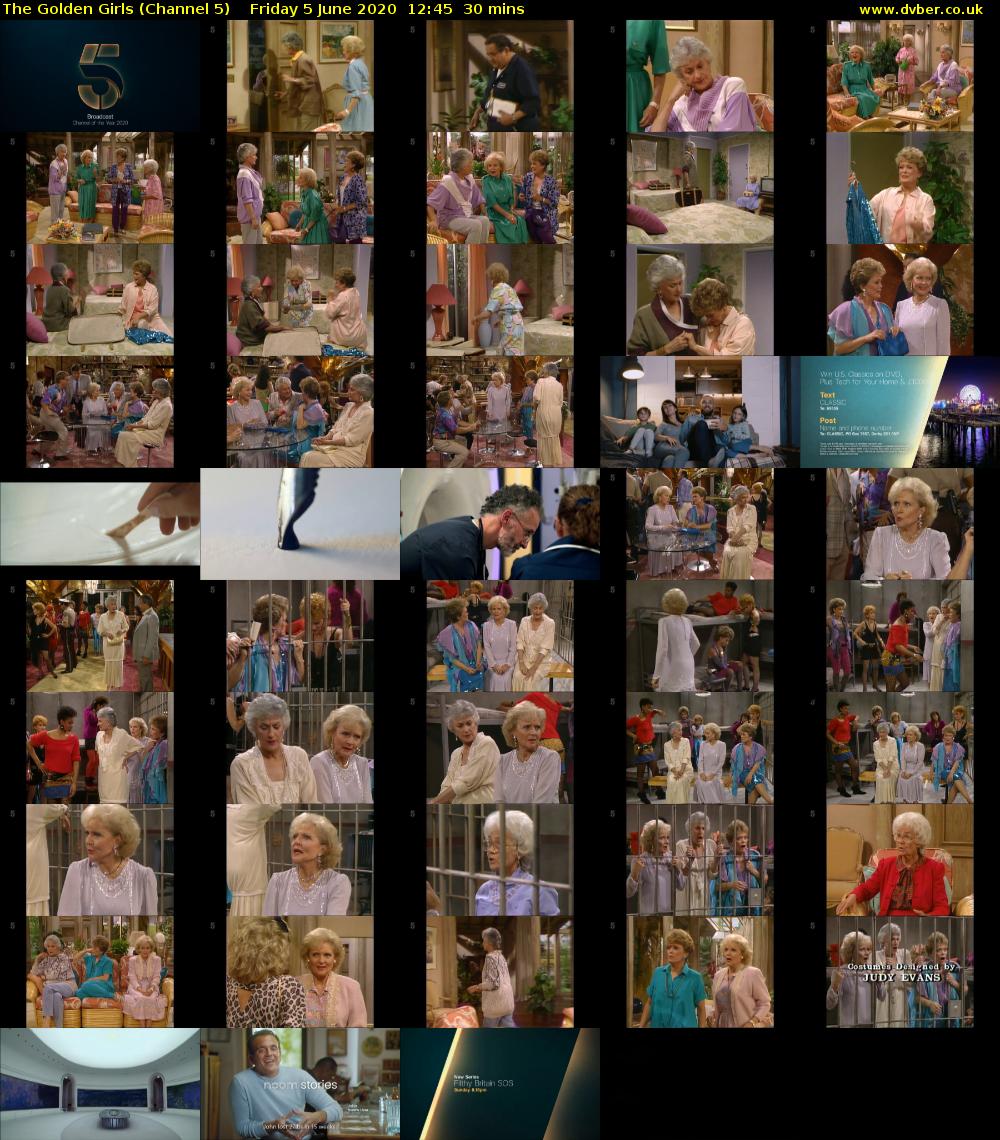 The Golden Girls (Channel 5) Friday 5 June 2020 12:45 - 13:15