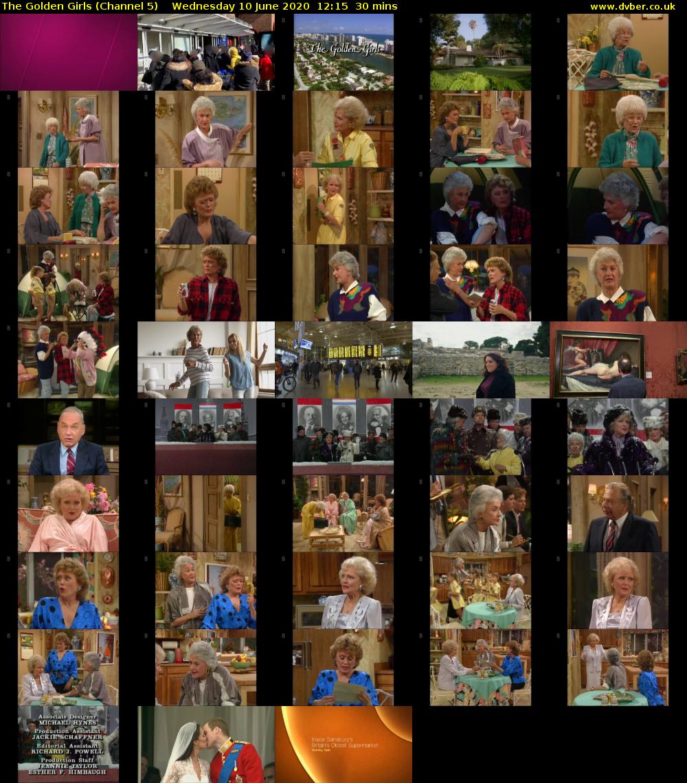 The Golden Girls (Channel 5) Wednesday 10 June 2020 12:15 - 12:45